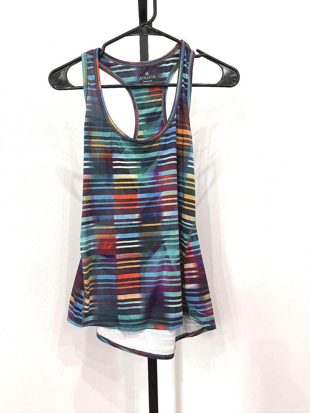 Athleta Women's Multicolor Striped Racerback Tank Top Small